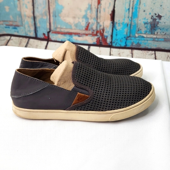 Olukai Pehuea Breathable Slip-On Shoes in Pavement - Picture 1 of 6